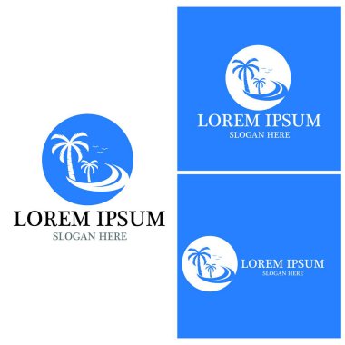 Palmiye ağacı logo şablonu vektör çizimi