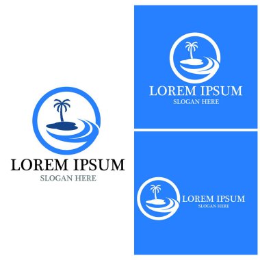 Palmiye ağacı logo şablonu vektör çizimi