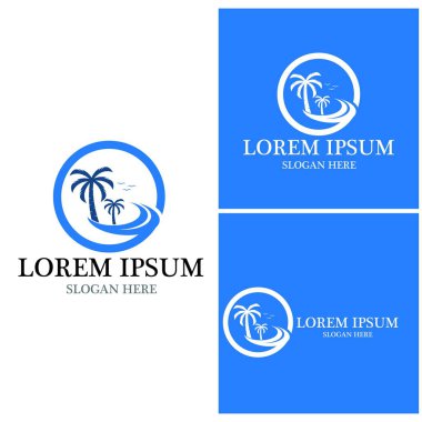 Palmiye ağacı logo şablonu vektör çizimi