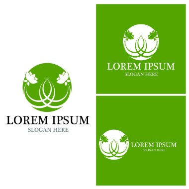 Güzellik Vektörü Nilüfer çiçekleri logo şablonu tasarımı simgesi
