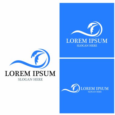 Su dalgası simgesi vektör çizim logosu