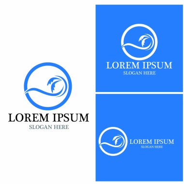 Su dalgası simgesi vektör çizim logosu