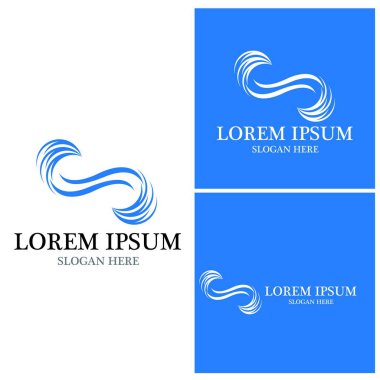 Su dalgası simgesi vektör çizim logosu