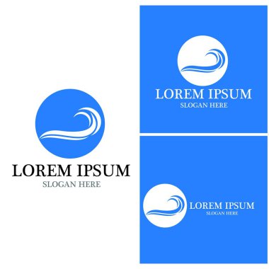 Su dalgası simgesi vektör çizim logosu