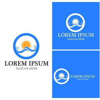 Su dalgası simgesi vektör çizim logosu
