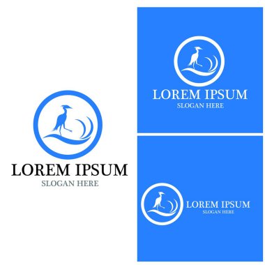 Flamingo logo vektör şablonu çizimi