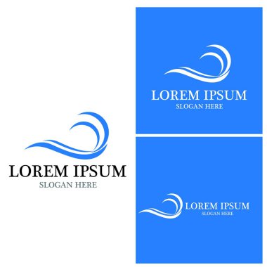 Su dalgası simgesi vektör çizim logosu