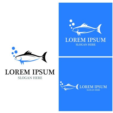Balık logosu şablonu. Yaratıcı vektör sembolü