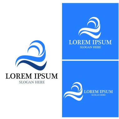 Su dalgası simgesi vektör çizim logosu
