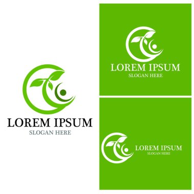 Doğa yaprağı simgesi ve sembol vektörü