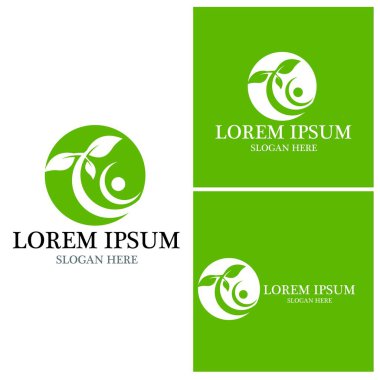 Doğa yaprağı simgesi ve sembol vektörü