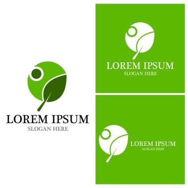 Doğa yaprağı simgesi ve sembol vektörü