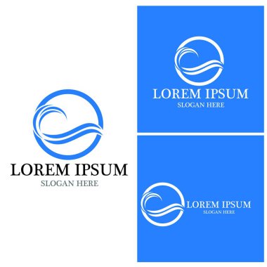 Su dalgası simgesi vektör çizim logosu
