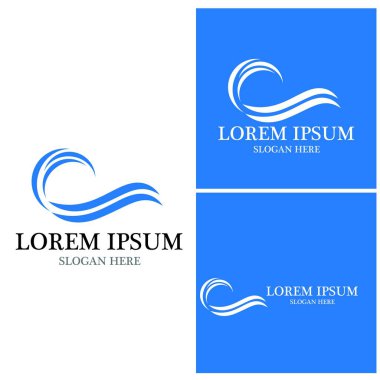 Su dalgası simgesi vektör çizim logosu