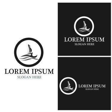 Yat simgesi ve sembol logo vektör şablonu