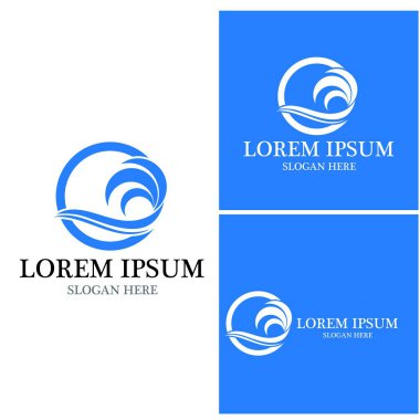 Su dalgası simgesi vektör çizim logosu