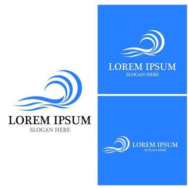 Su dalgası simgesi vektör çizim logosu