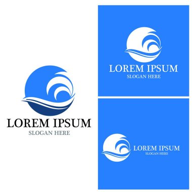 Su dalgası simgesi vektör çizim logosu