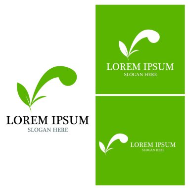 Doğa yaprağı simgesi ve sembol vektörü