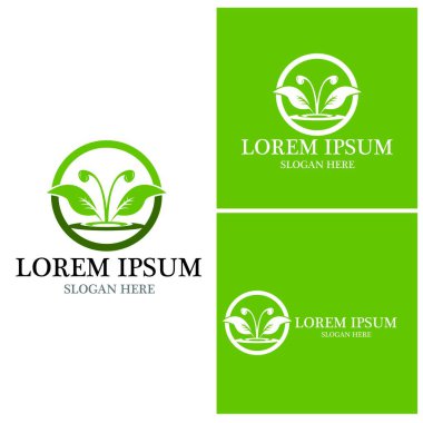 Doğa yaprağı simgesi ve sembol vektörü