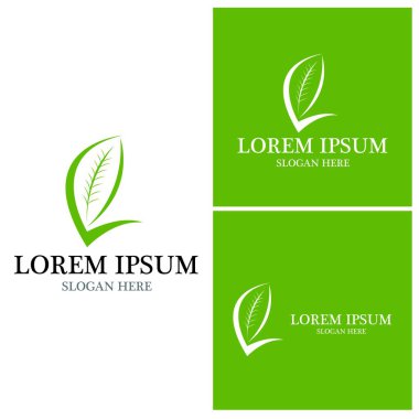 Doğa yaprağı simgesi ve sembol vektörü