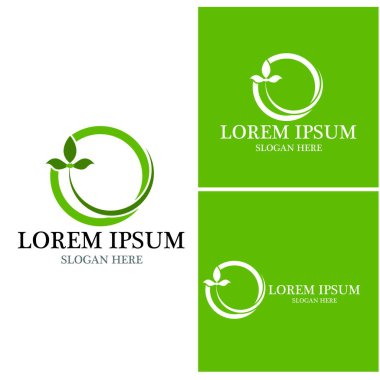 Doğa yaprağı simgesi ve sembol vektörü