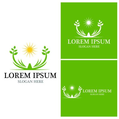 Doğa yaprağı simgesi ve sembol vektörü