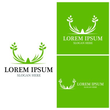 Doğa yaprağı simgesi ve sembol vektörü