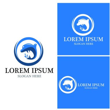 Yunus simgesi ve sembol vektör şablonu çizimi