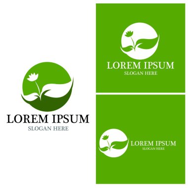 Doğa yaprağı simgesi ve sembol vektörü