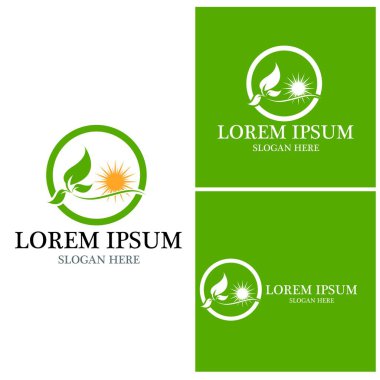 Doğa yaprağı simgesi ve sembol vektörü