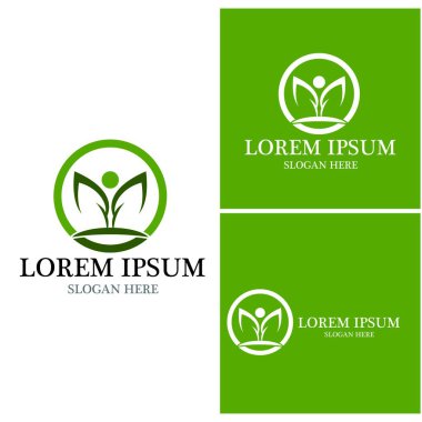 Doğa yaprağı simgesi ve sembol vektörü