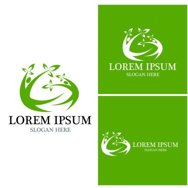 Sağlık insanları yaşam logo vektör şablonu