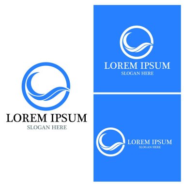 Su dalgası simgesi vektör çizim logosu