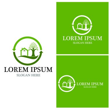 Ev yapımı doğa logo vektör şablonu oluşturuluyor