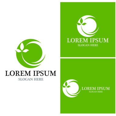 Doğa yaprağı simgesi ve sembol vektörü