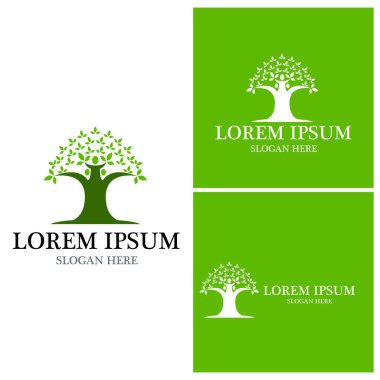 Ağaç simgesi ve sembol vektör şablonu