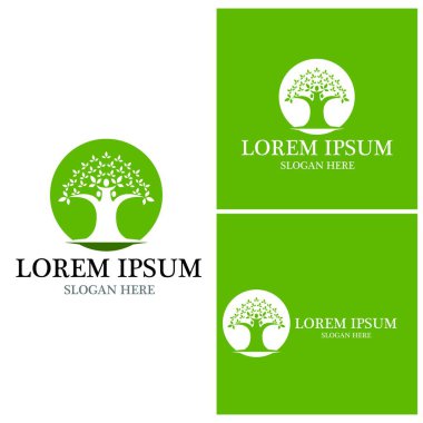 Ağaç simgesi ve sembol vektör şablonu