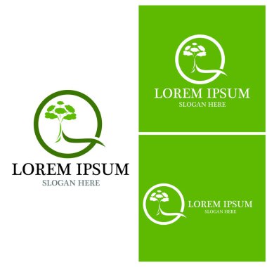 Ağaç simgesi ve sembol vektör şablonu