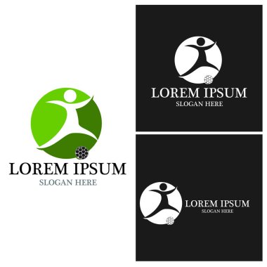 Ayak topu simgesi logo şablonu