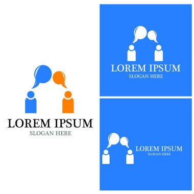 Chat bubble icon logo vector