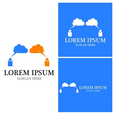 Chat bubble icon logo vector