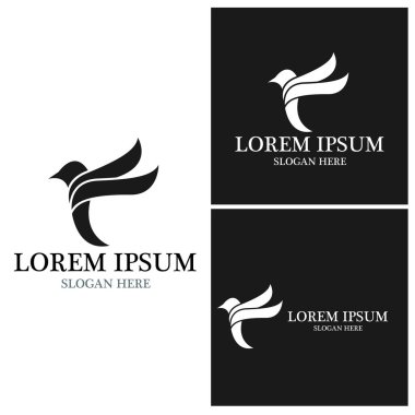 Kuş simgesi ve sembol vektör illüstrasyonu