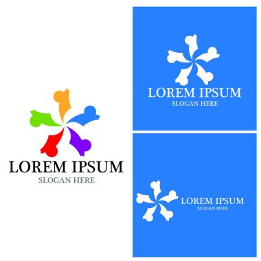 Topluluk, ağ ve sosyal simge tasarım şablonu