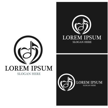 Müzik Notası Simge Vektörü illüstrasyon tasarımı