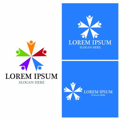 Topluluk, ağ ve sosyal simge tasarım şablonu