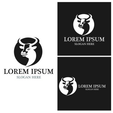 İnek logosu vektör resmetme tasarımı