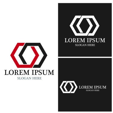 İş altıgen konsept logo şablonu