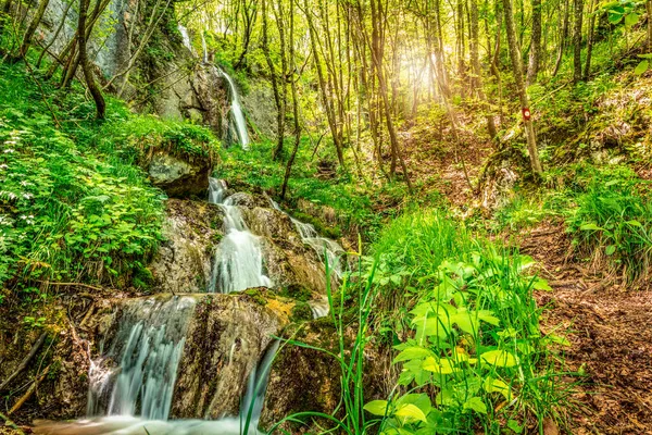 Primer Plano Cascada Sopot Parque Natural Samoborsko Gorje Croacia — Foto de Stock