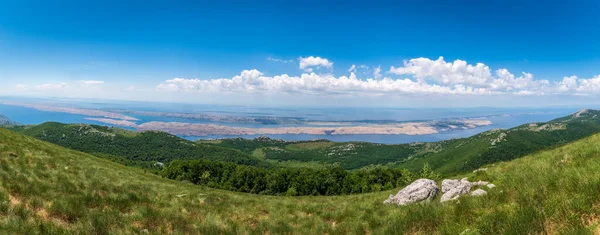 Panorama Des Adriatischen Meeres Und Der Insel Pag Blick Vom — Stockfoto